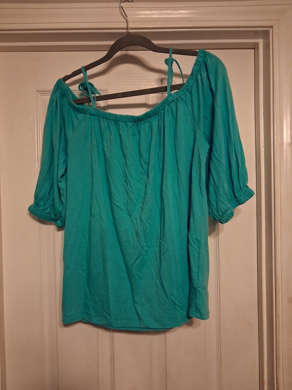 Women’s Michael Kors Off-Shoulder Teal Blouse